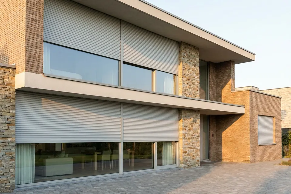 Woning met aluminium rolluiken